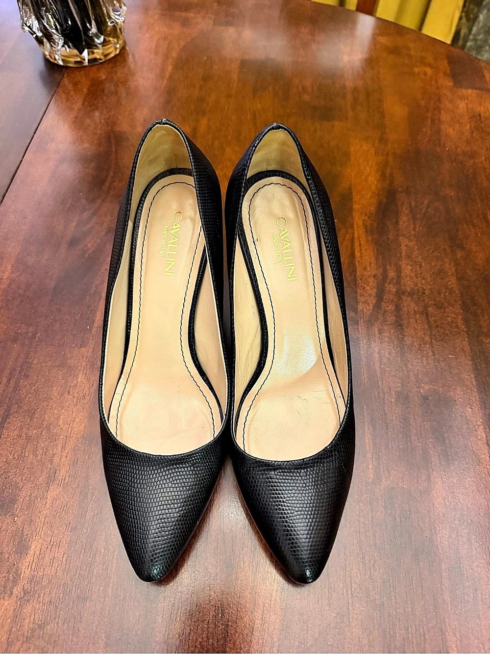 Cavallini Black Pointed-Toe Heels